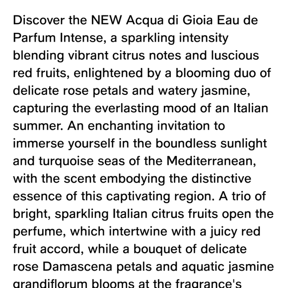 Giorgio Armani Acqua di Gioia Eau de Parfum Intense- Sealed! - Picture 4 of 4